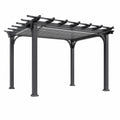 Pergola en aluminium gris anthracite avec toit à lames, 400 x 300 x 250 cm