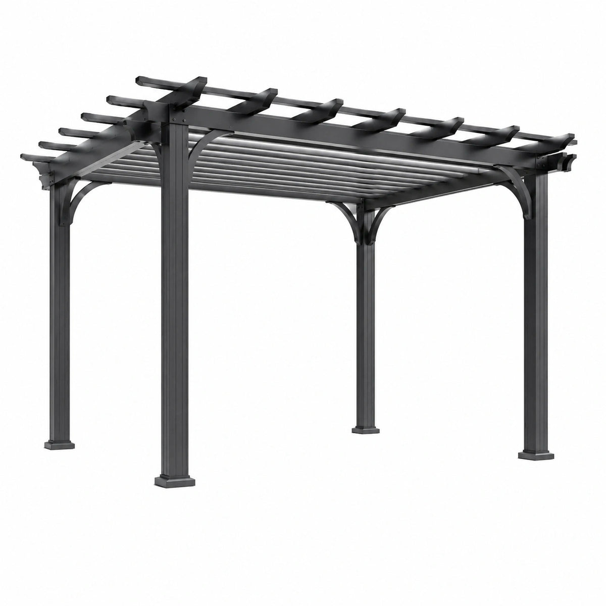 Pergola en aluminium gris anthracite avec toit à lames, 400 x 300 x 250 cm