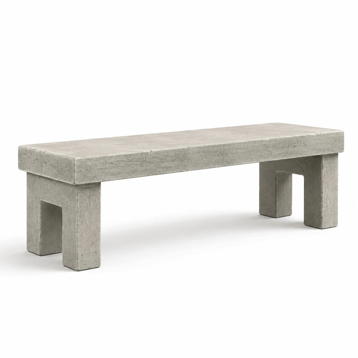 Banc en béton gris 120 x 35 x 45 cm au style minimaliste brutaliste