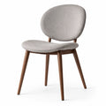 Chaise moderne rembourrée en tissu gris et bois brun, 52 x 56 x 78 cm